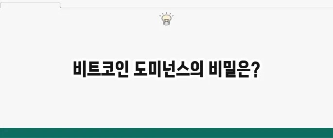 비트코인 도미넌스란? 시장 분석 및 투자 전략 활용법