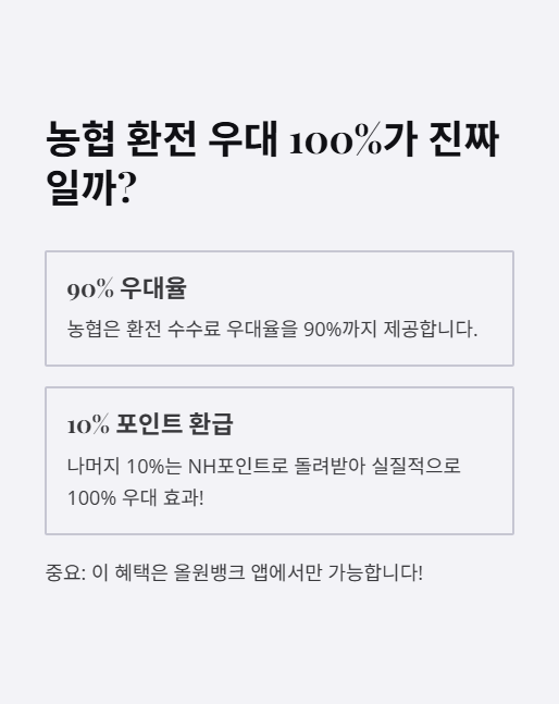 농협 환전 우대 100%가 진짜일까?