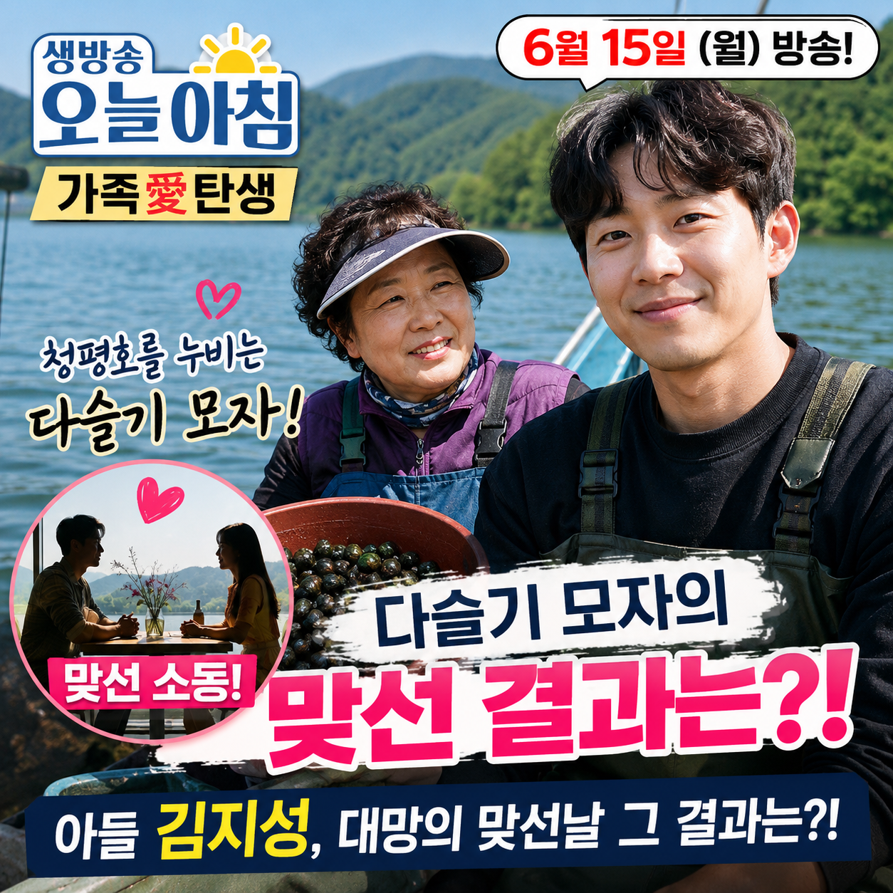 생방송 오늘아침 가족愛탄생 청평호 다슬기배