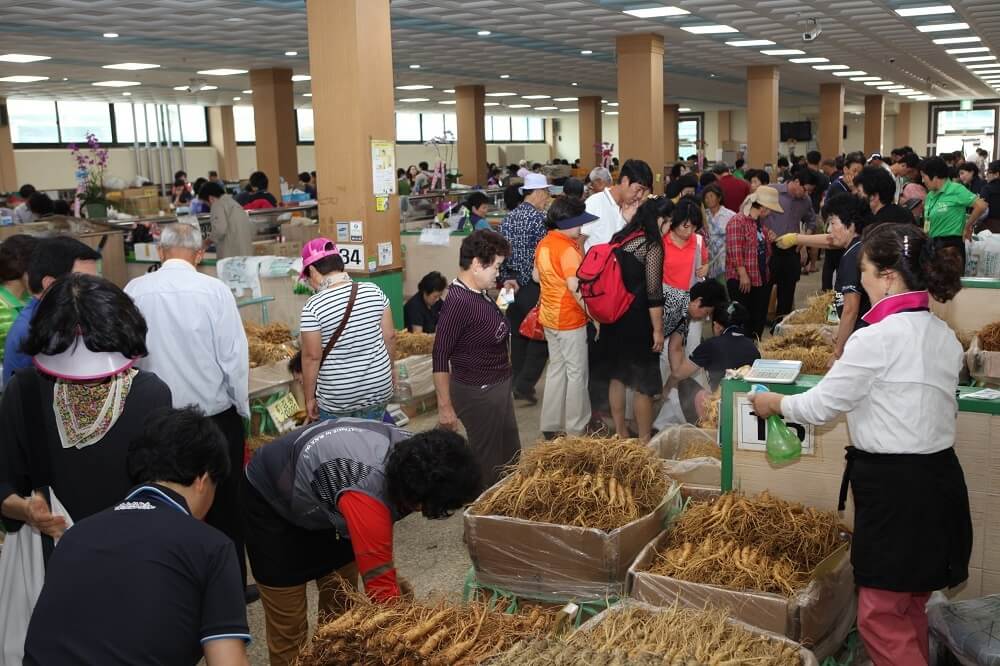 금산 인삼약령시장 전국 최대 규모의 인삼&middot;약초 시장 