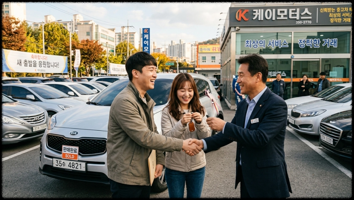 중고차 거래 모습 표현