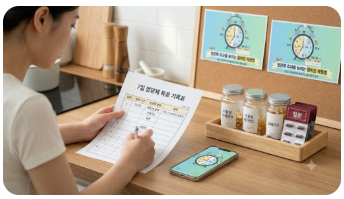 기록표 작성 모습