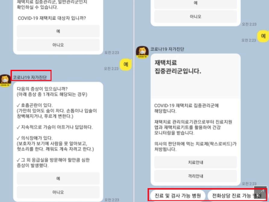 자가진단 챗봇