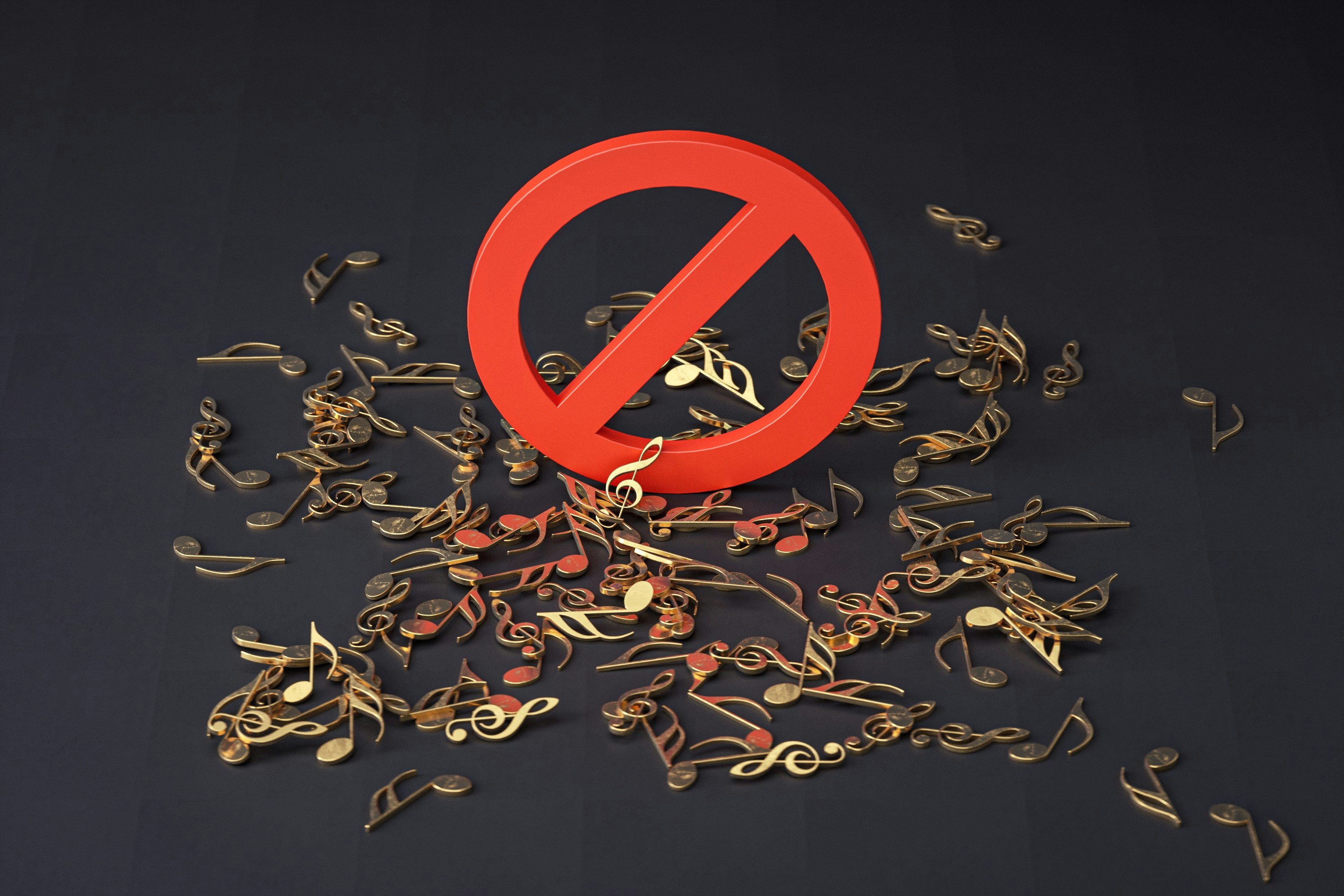 음악 저작권 경고 이미지