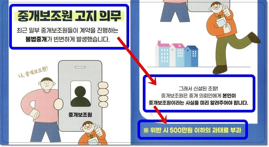 공인중개사법 개정사항인 중개보조원 고지의무 내용