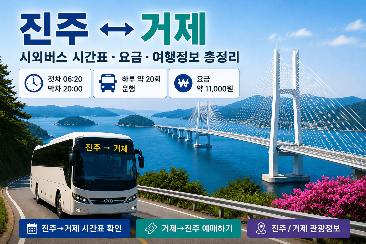 진주와 거제를 잇는 고마운 시외버스와 거제대교