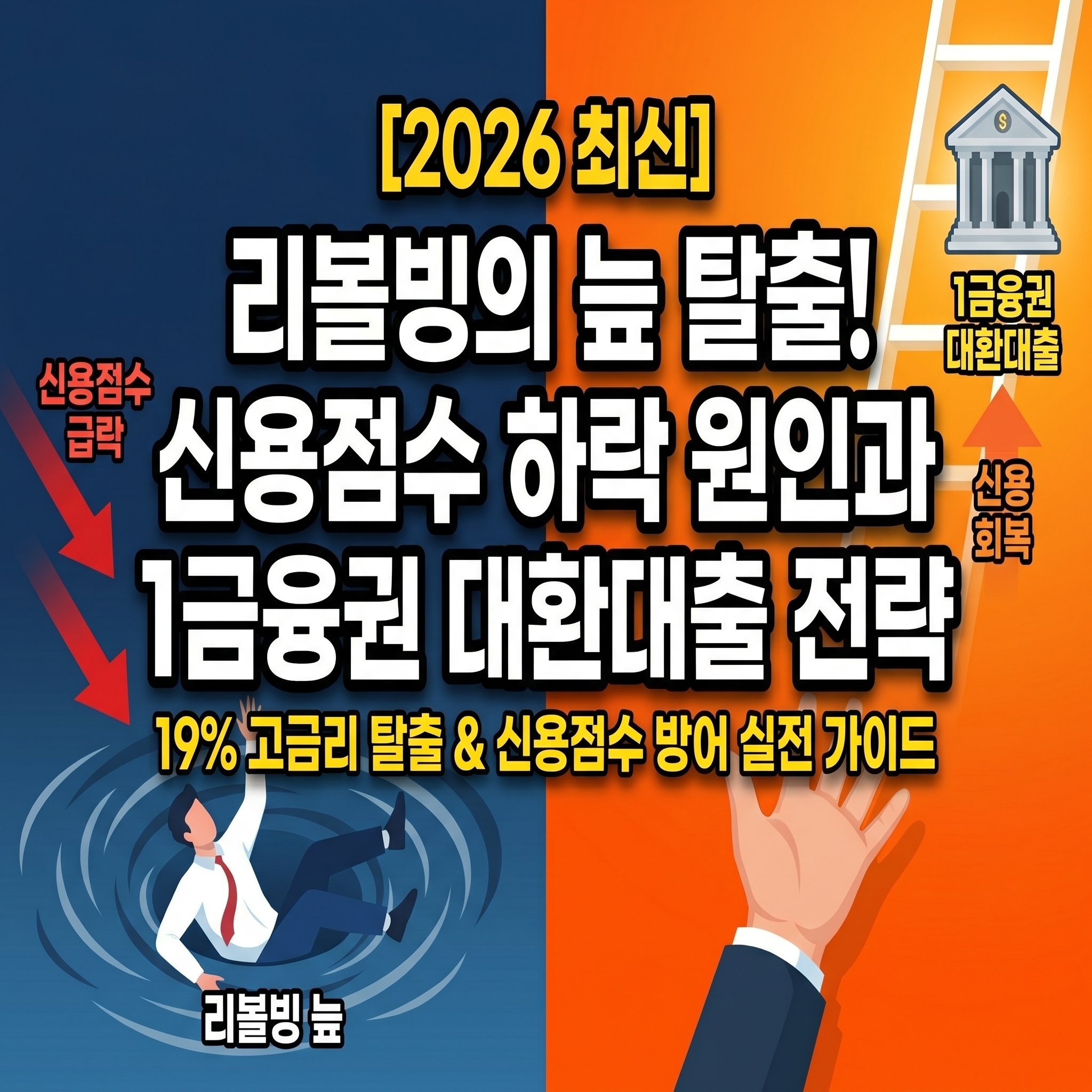 연 19% 고금리 카드 리볼빙 탈출법 신용점수 하락 원인 및 대환대출 채무통합 실전 솔루션 가이드