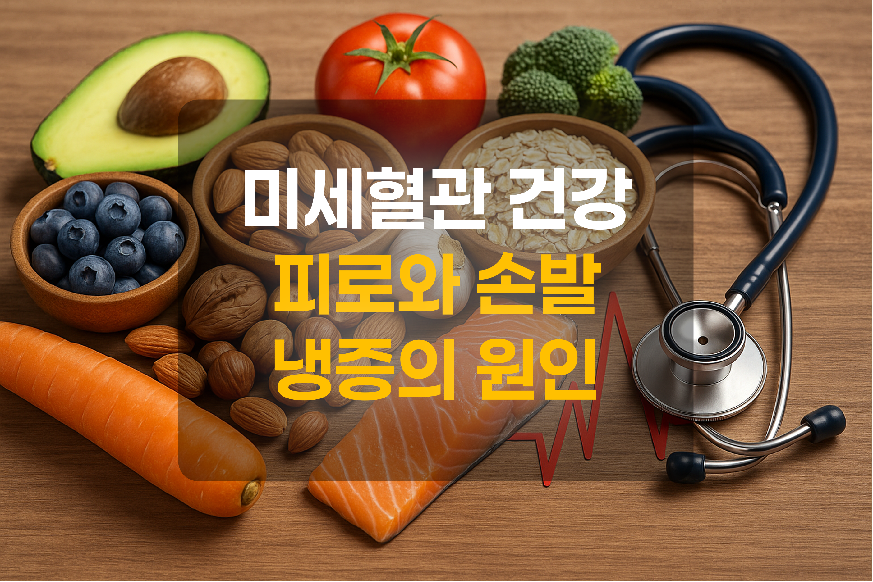 미세혈관 건강에 좋은 음식을 표현한 그림