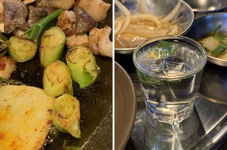 대파구이, 감자, 술