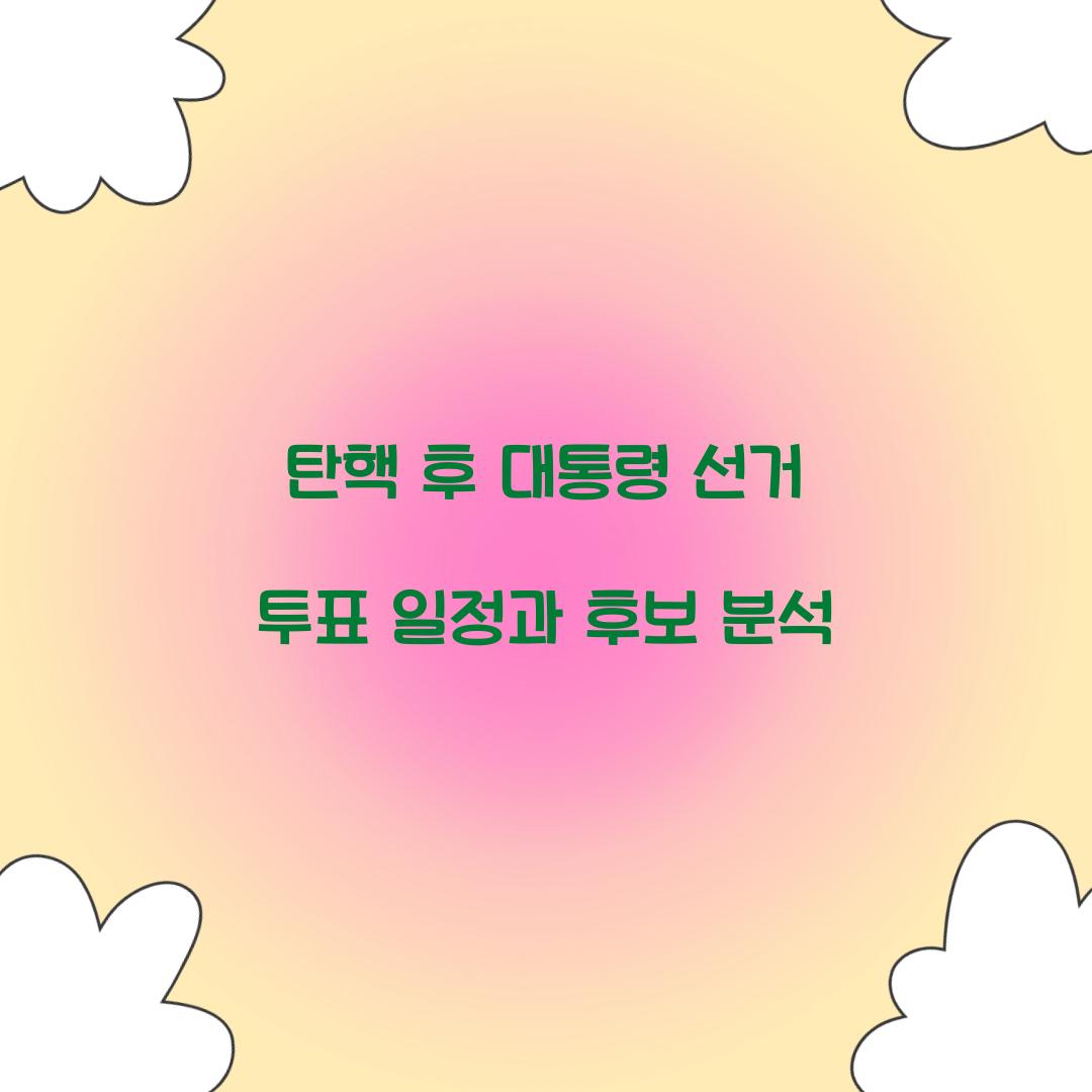 탄핵 후 대통령 선거 투표 일정