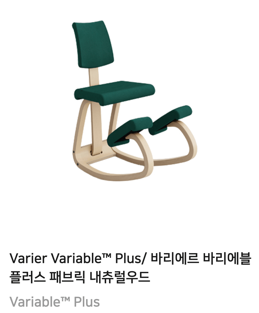 Varier 바리에르 의자 장시간 디스크 척추 자세교정 무릎의자
