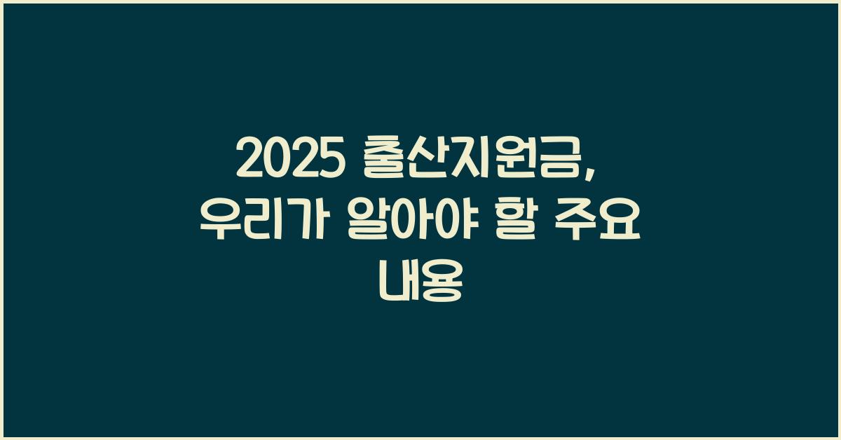 2025 출산지원금