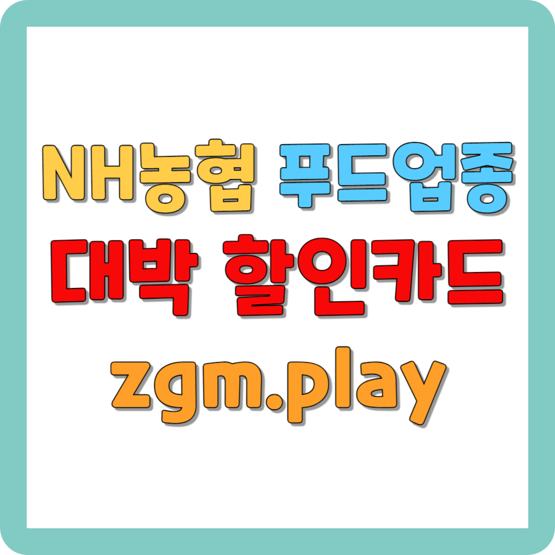NH농협 지금.플레이(zgm.play)카드 혜택 비교 바로가기