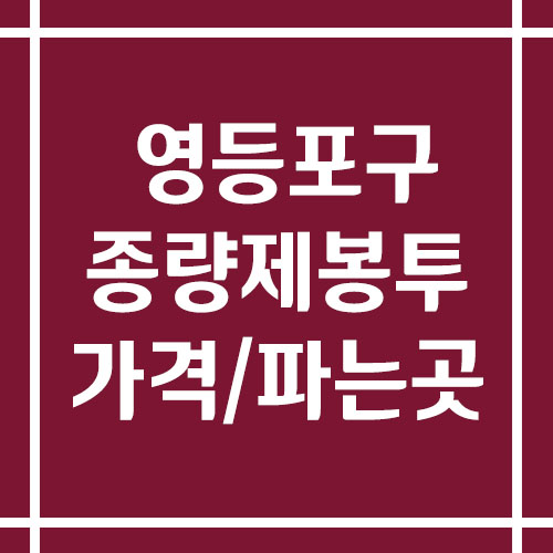 서울 영등포구 종량제봉투 가격 및 파는 곳 정보