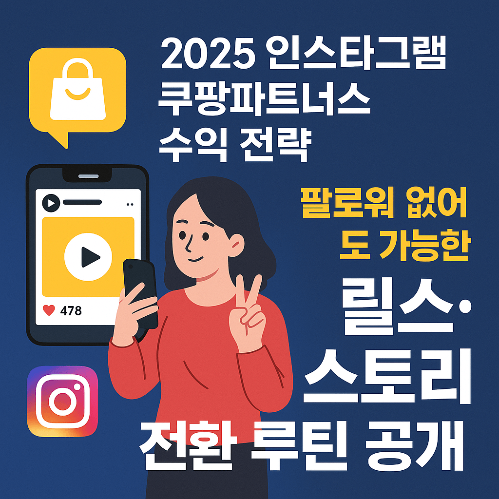 2025 인스타그램 쿠팡파트너스 수익 전략: 팔로워 없어도 가능한 릴스&middot;스토리 전환 루틴 공개