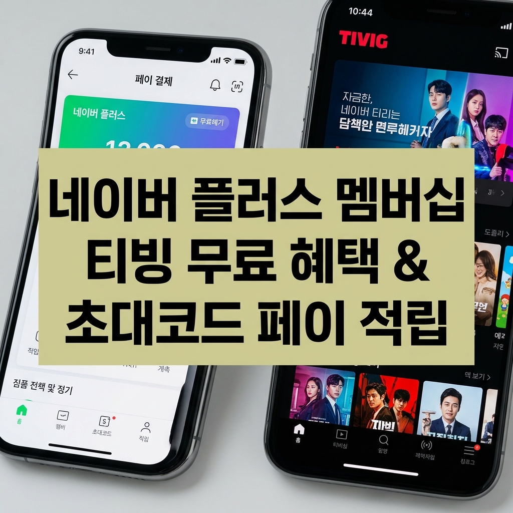 네이버 플러스 멤버십 티빙 무료 혜택 및 초대코드 적립 방법
