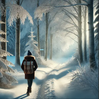 눈-길-나무-걷는-사람