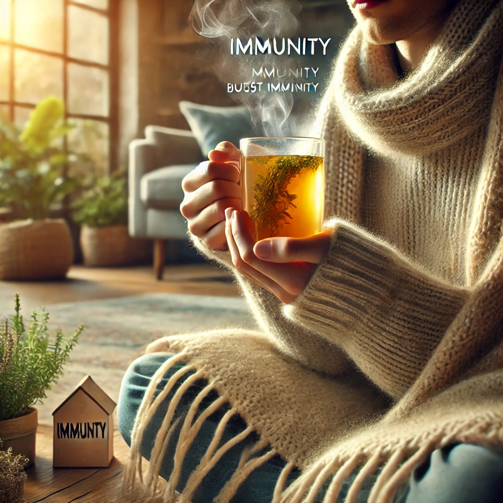 따뜻한 체온 유지를 통해 면역력을 높여 건강 유지를 하는 이미지