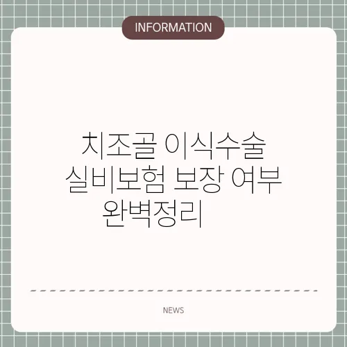 치조골 이식수술 실비보험 보장 여부 완벽정리 💉