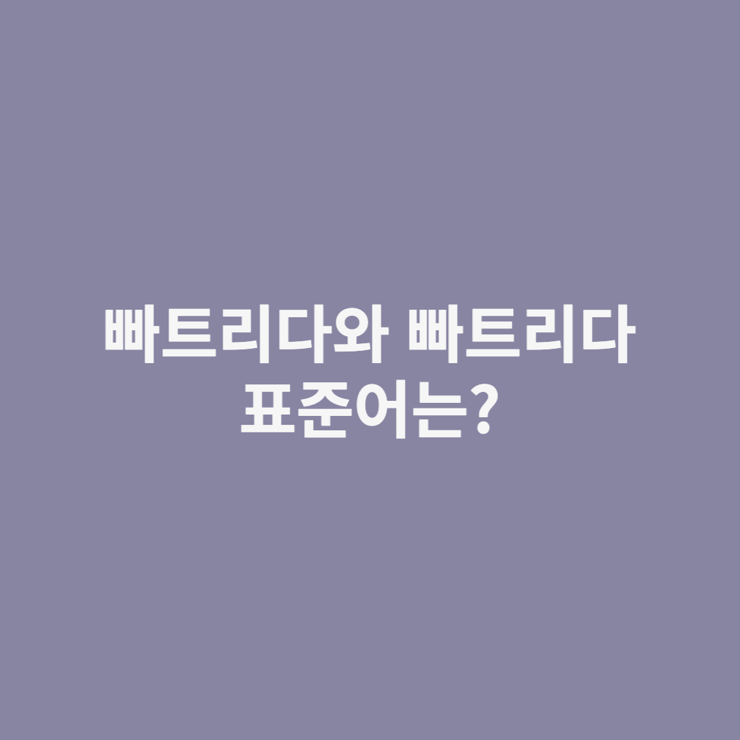 빠트리다 빠뜨리다
