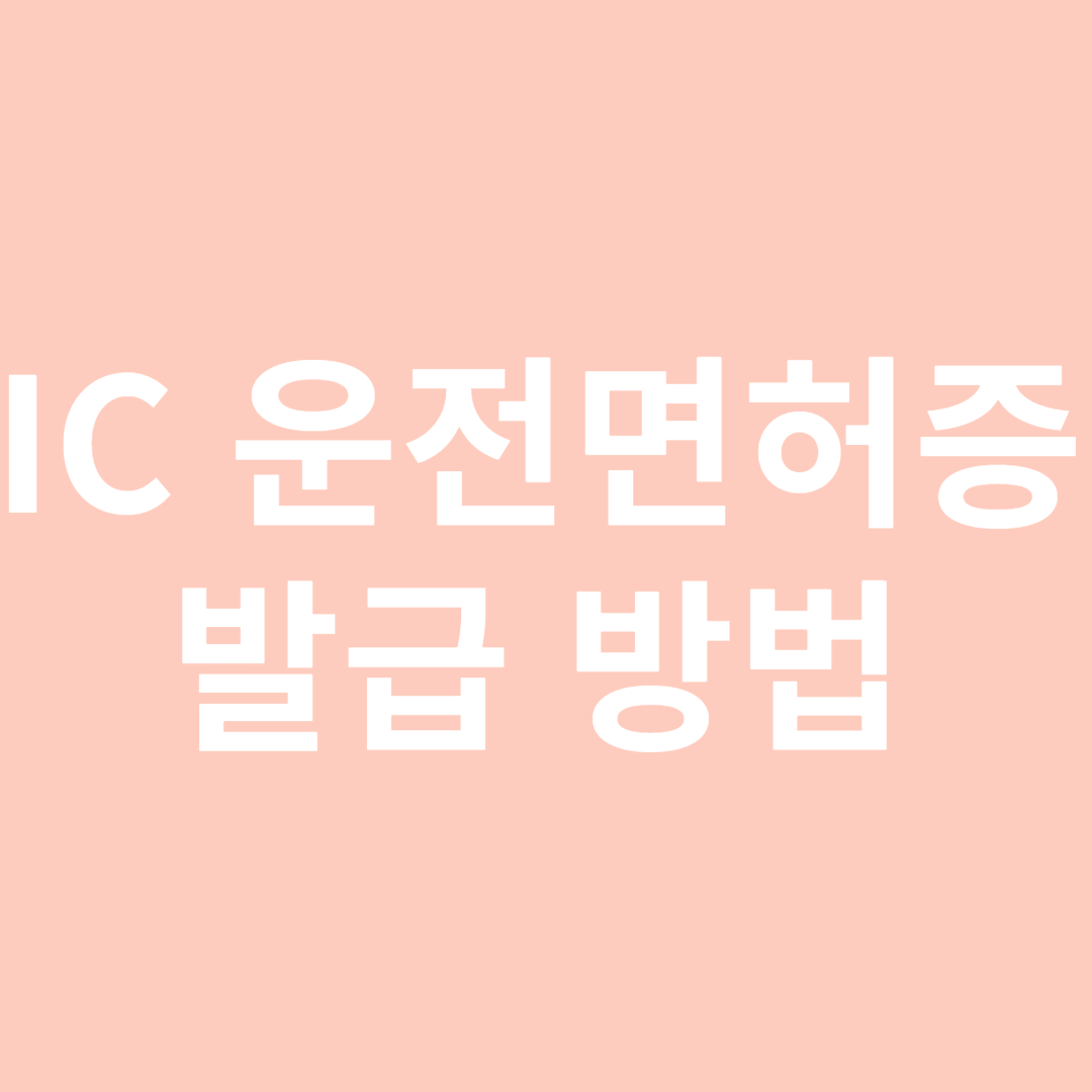 IC운전면허증 발급방법