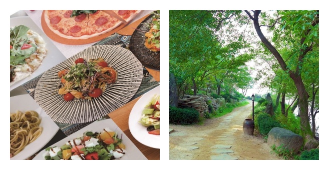 하늘물빛정원 브런치카페"더밀"과 산책로