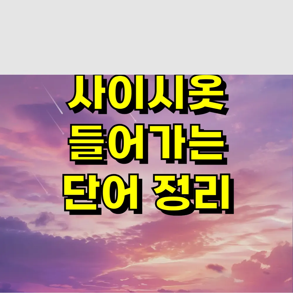 사이시옷 들어가는 단어 정리