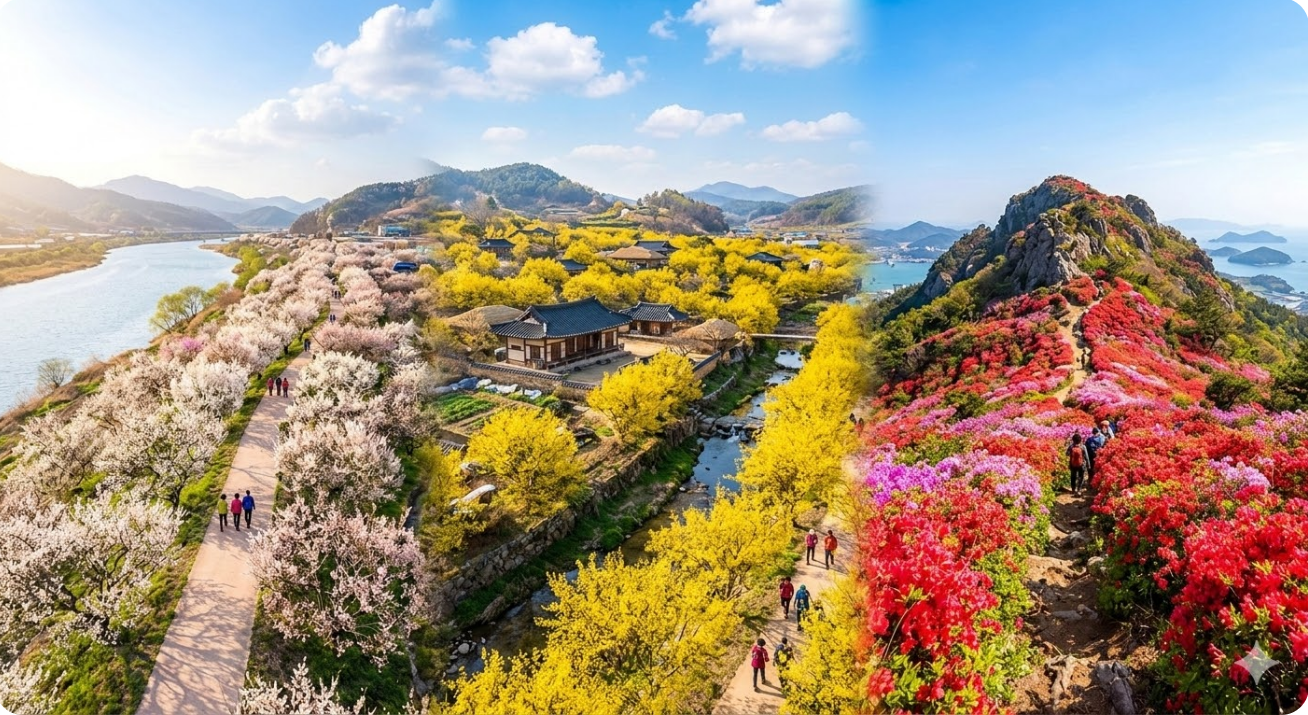 3월 봄꽃 여행 명소, 전남 광양 매화마을,구례 산수유 마을, 여수 영취산 진달래 가이드