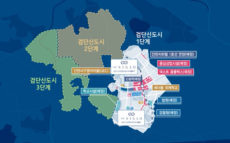 검단금강펜테리움 더시글로 입지