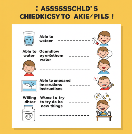아이가 알약을 삼킬 준비가 되었는지 체크리스트