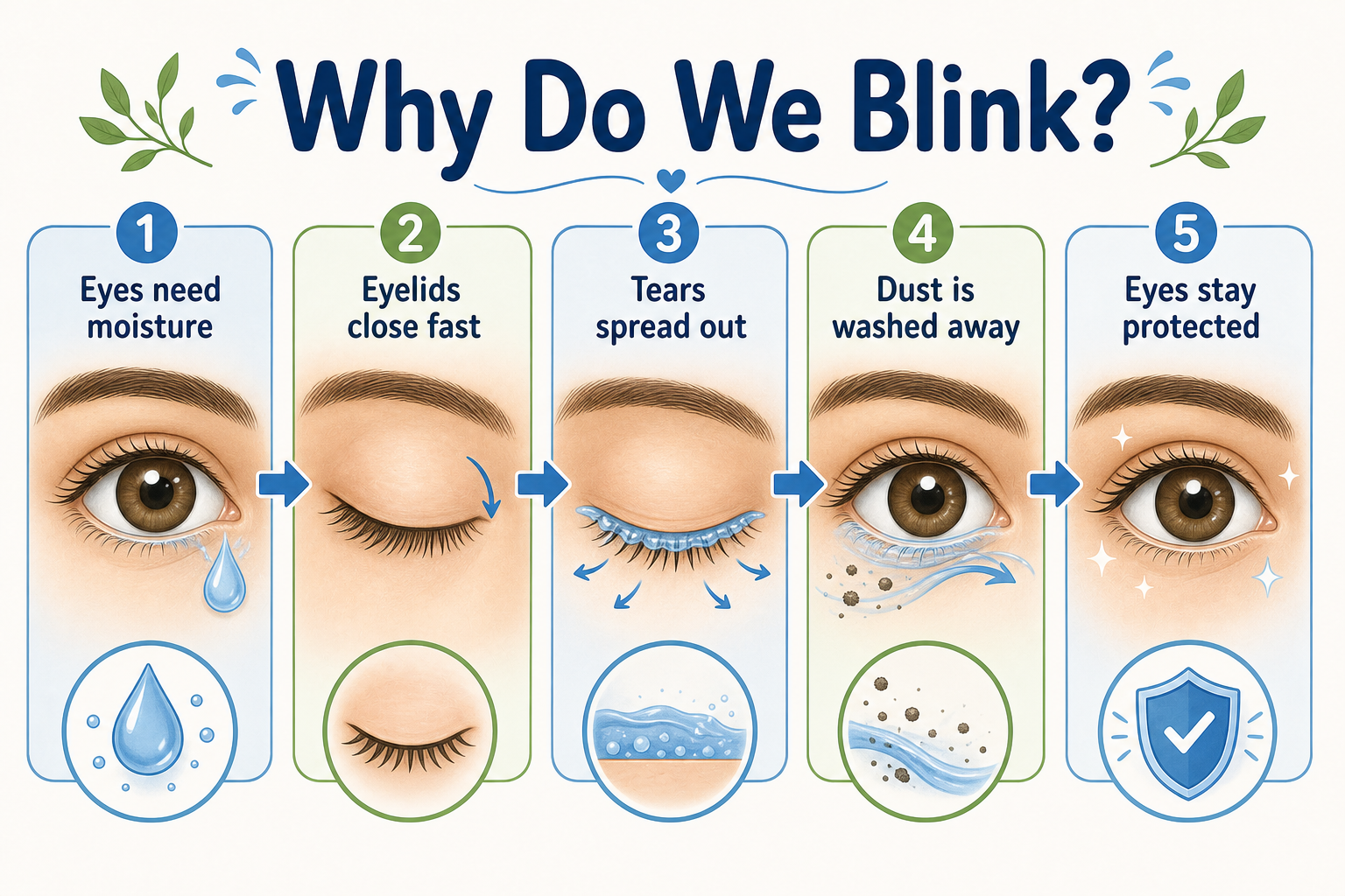 Infographic explaining why people blink