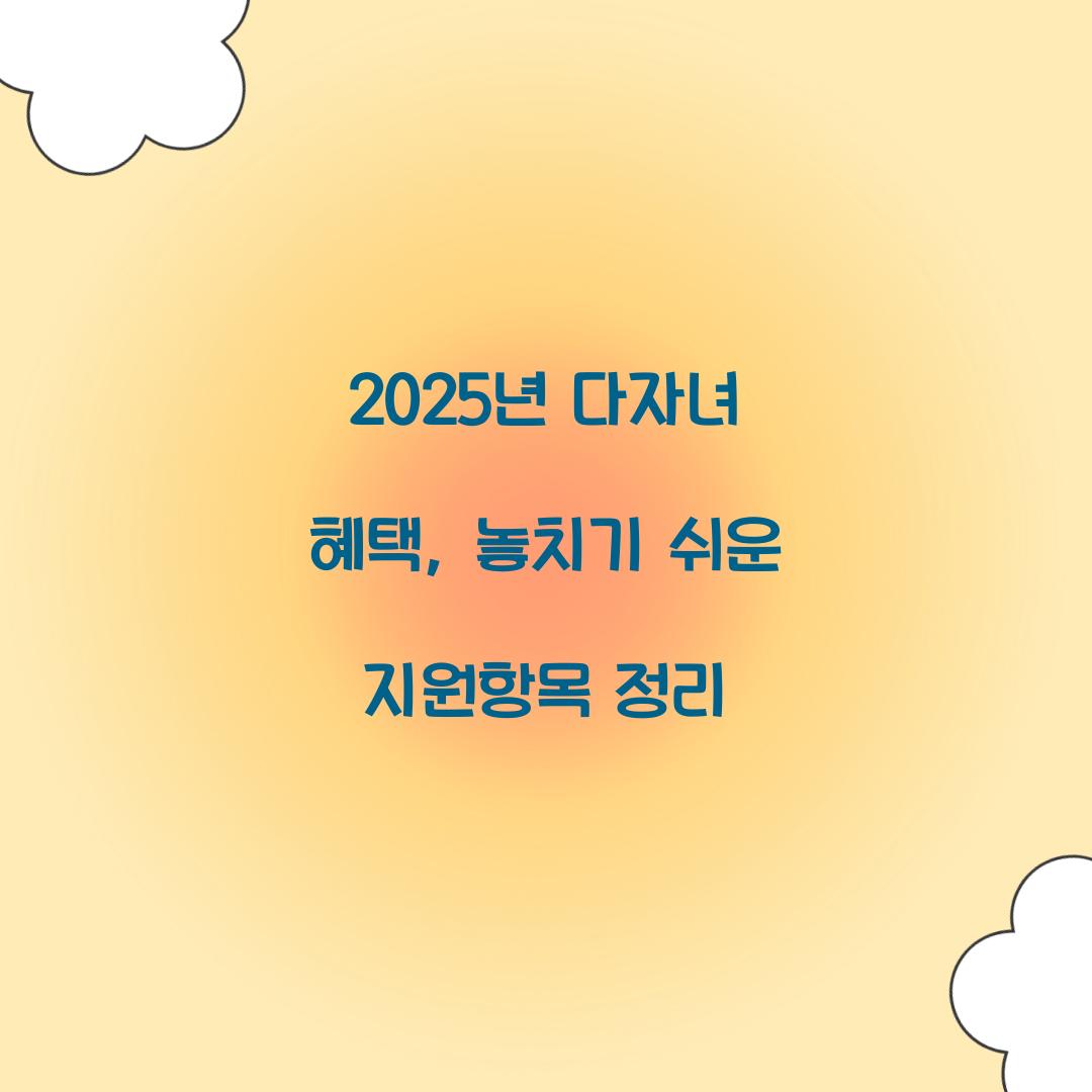 2025년 다자녀 혜택