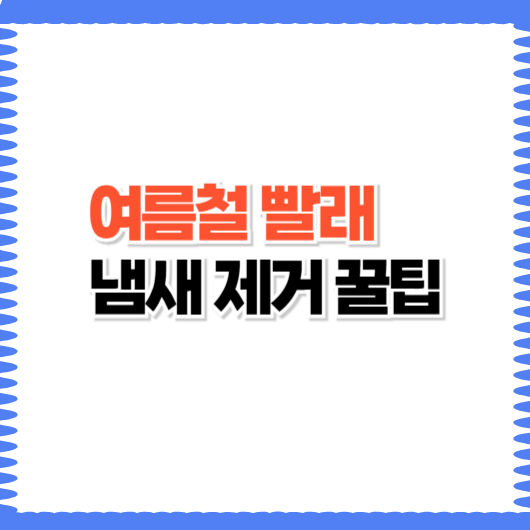 여름철 빨래 냄새 제거 꿀팁