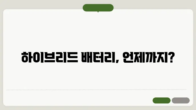 하이브리드 자동차 배터리 수명