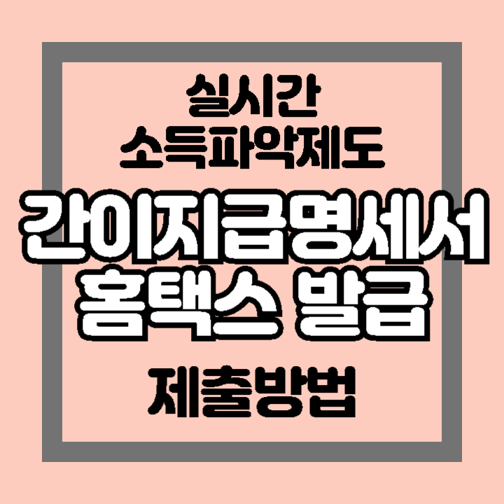 간이지급명세서 국세청 홈택스 제출 이용 방법 기한 가산세 발급