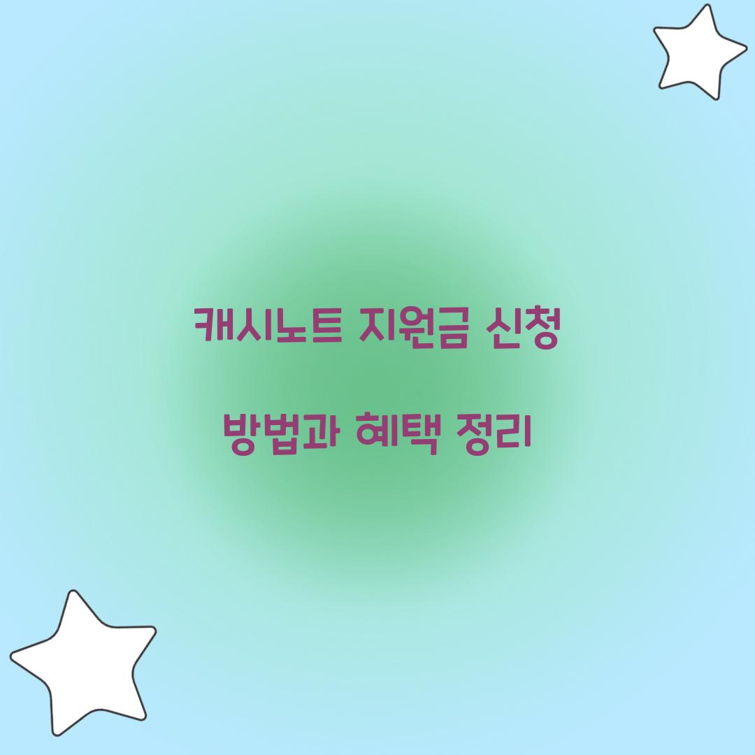 캐시노트 지원금