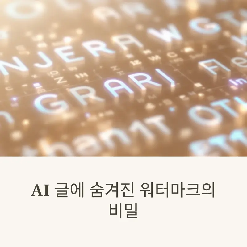 AI 텍스트 속 숨겨진 디지털 워터마크를 상징하는 추상적 코드 이미지