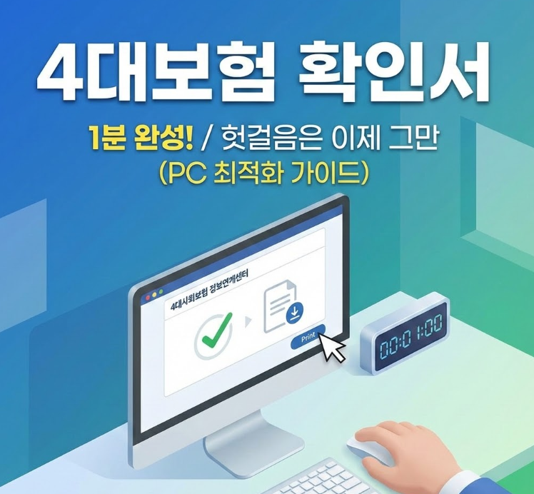 4대보험 정보연계센터 가입내역 확인서 발급 방법 및 PC 출력 가이드