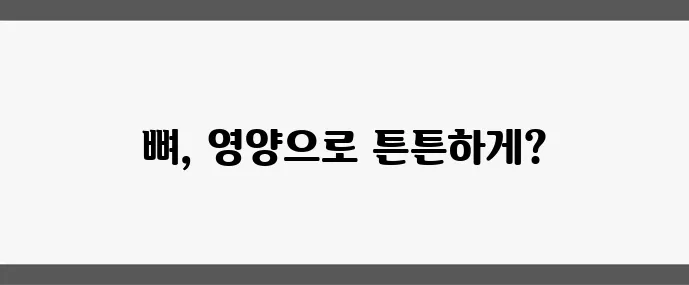 뼈 잘붙는 음식 (골절 회복에 도움되는 식단 가이드)