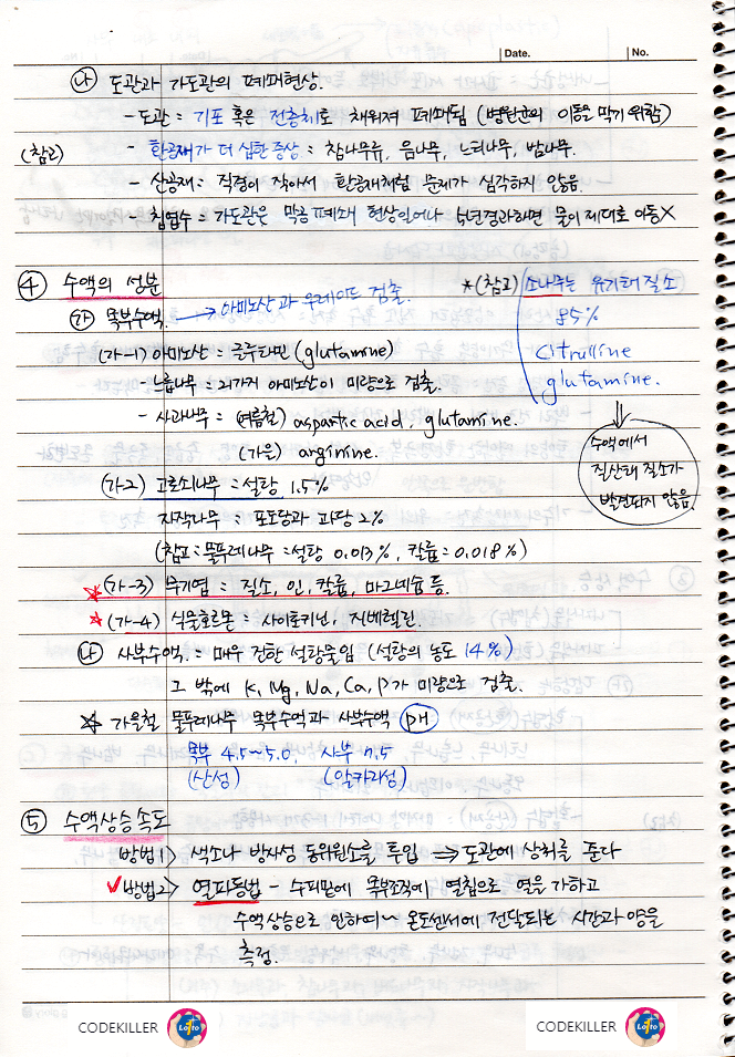 수액의 성분&#44; 상승속도