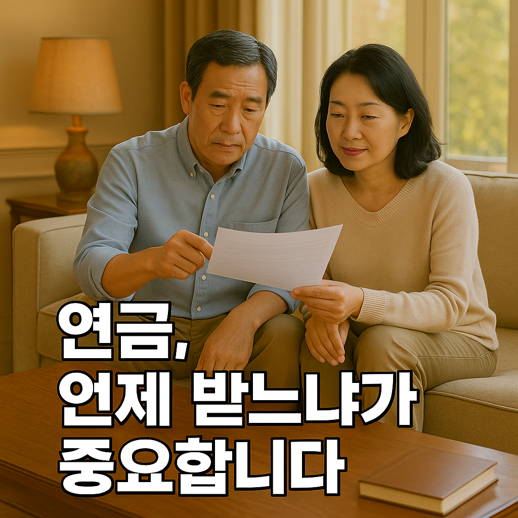 연금 수령 시기를 신중히 검토하는 중년 부부