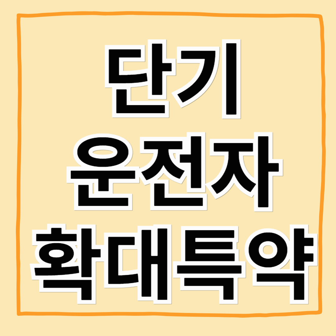 단기 운전자 확대 특약, 간편한 이용 방법 알아보기