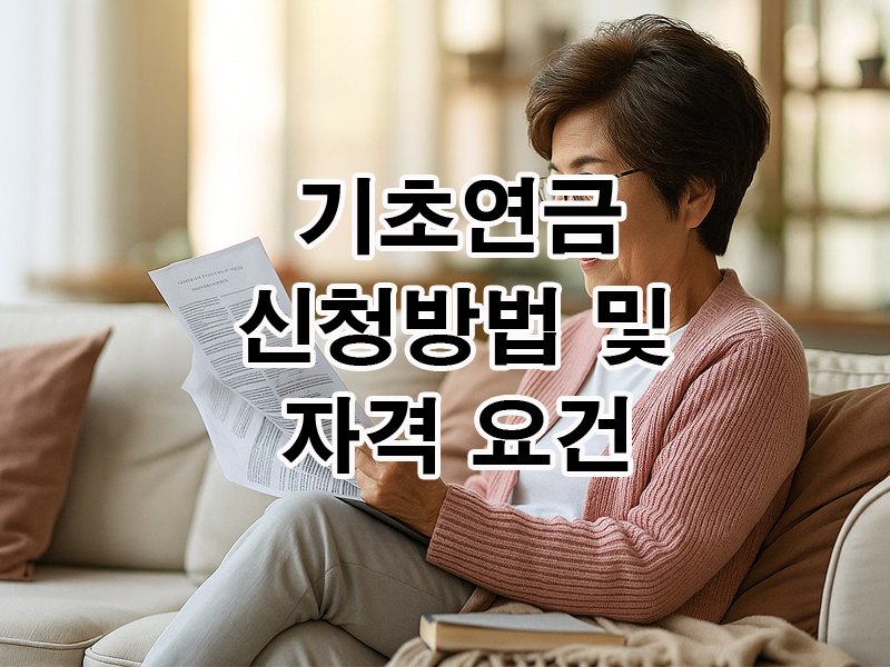 기초연금 신청방법 및 자격 요건