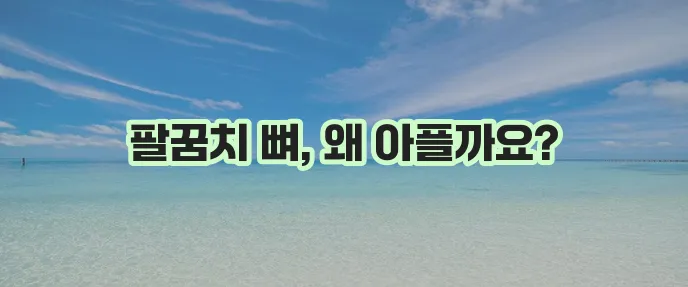 팔꿈치 뼈 통증 진단 및 치료 방법 확실하게 알아봅시다!