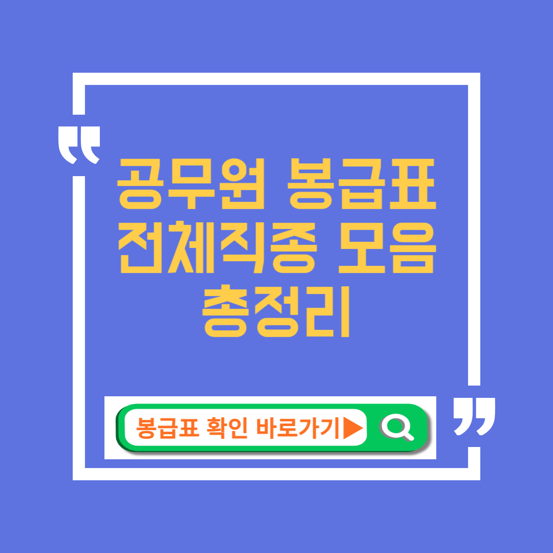 2025 공무원 봉급표