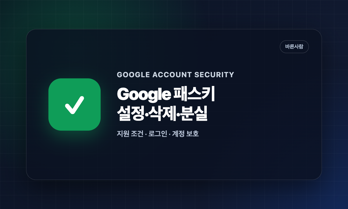 Google 계정 패스키 설정과 삭제, 휴대폰 분실 시 로그인 보호 방법 안내