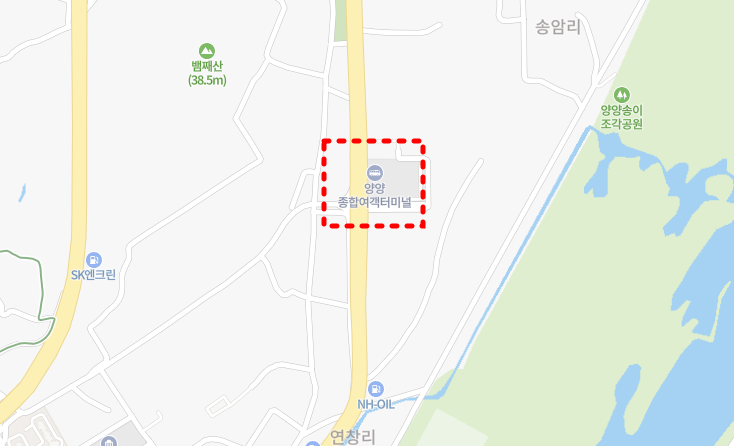 양양고속버스터미널 위치-지도