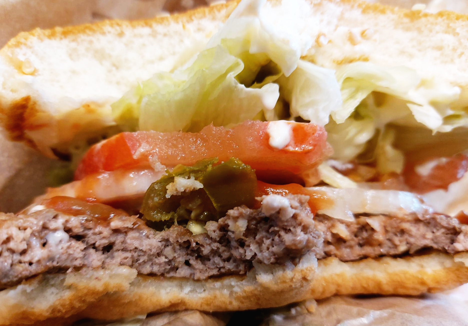 버거킹 할라피뇨 와퍼 속살