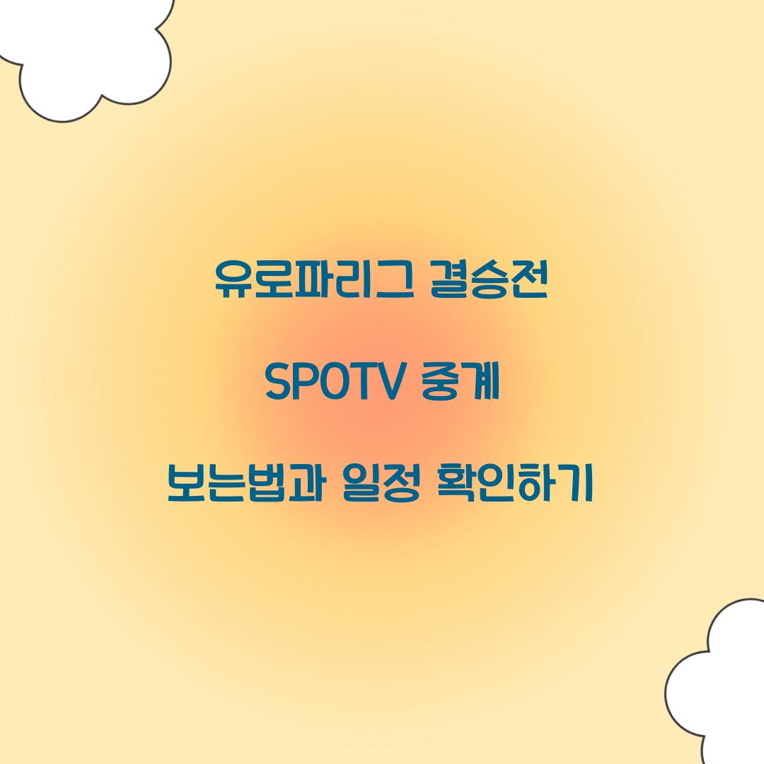유로파리그 결승전 SPOTV 중계 보는법