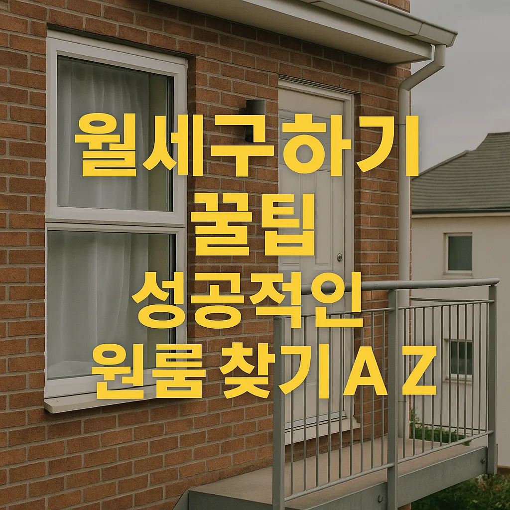 월세구하기 꿀팁